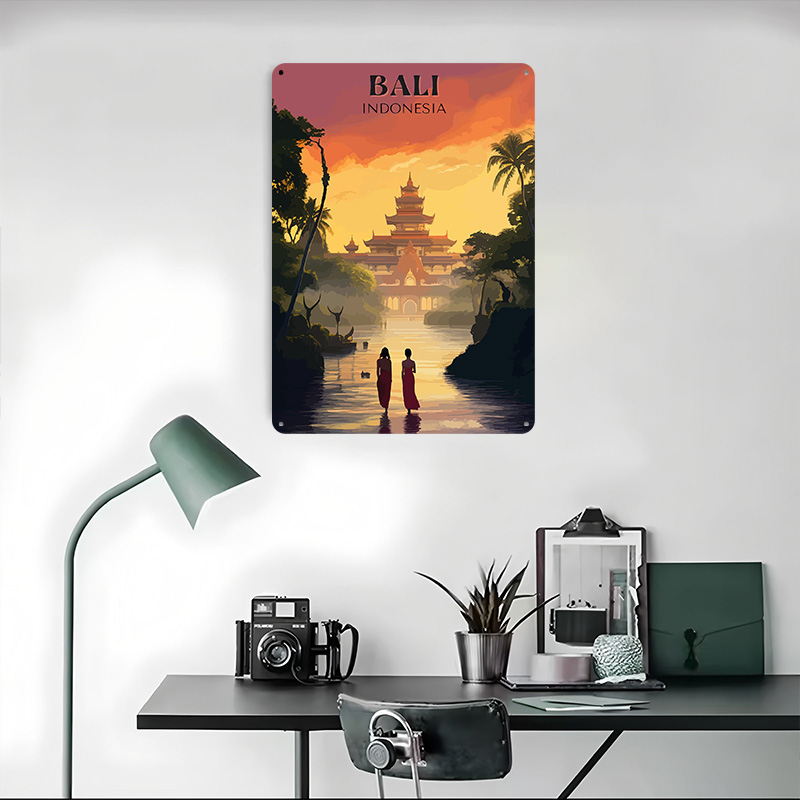 Bali Temple Sunset Printed Pos - đánh giá và giá Home Decor Bali