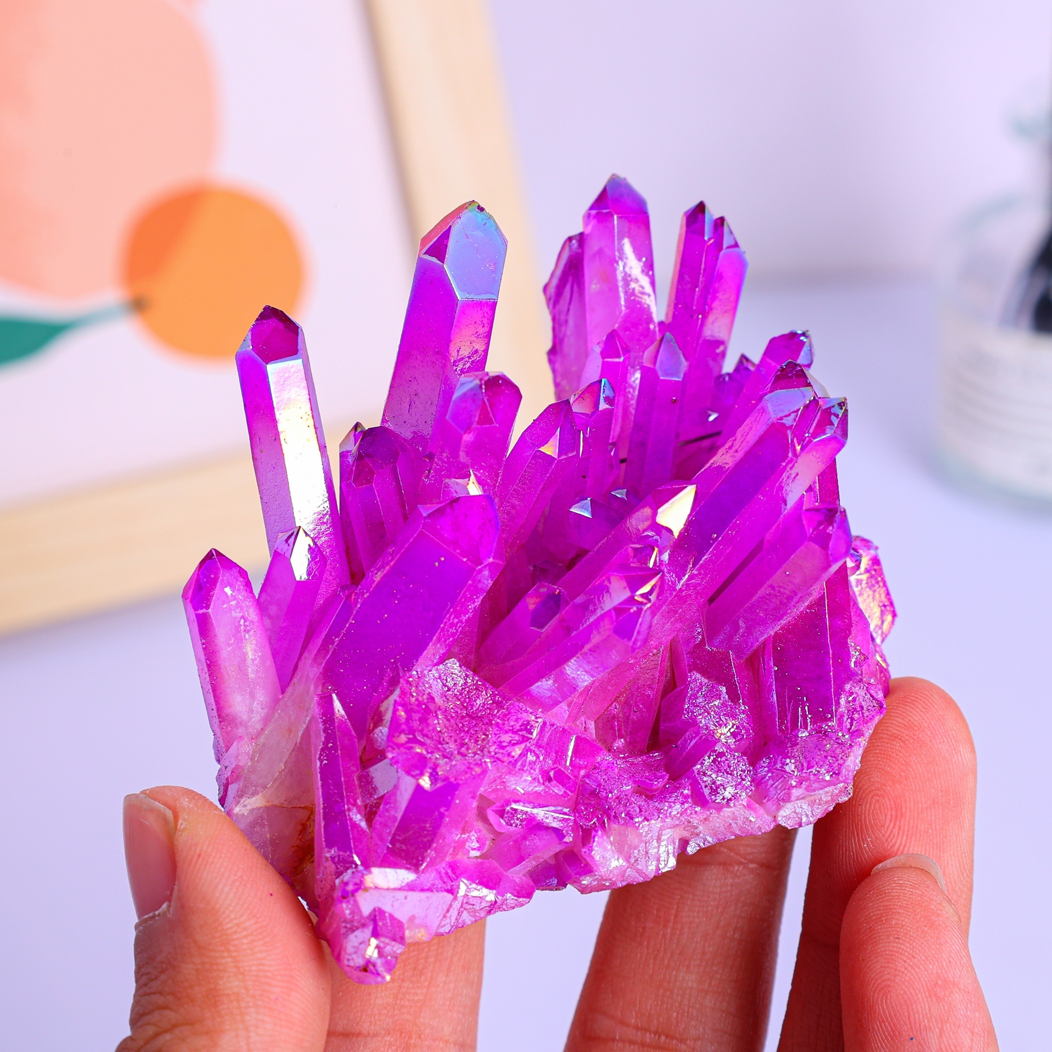 Natural Crystal Cluster Pink S - đánh giá và giá Home Decor Modern Organic