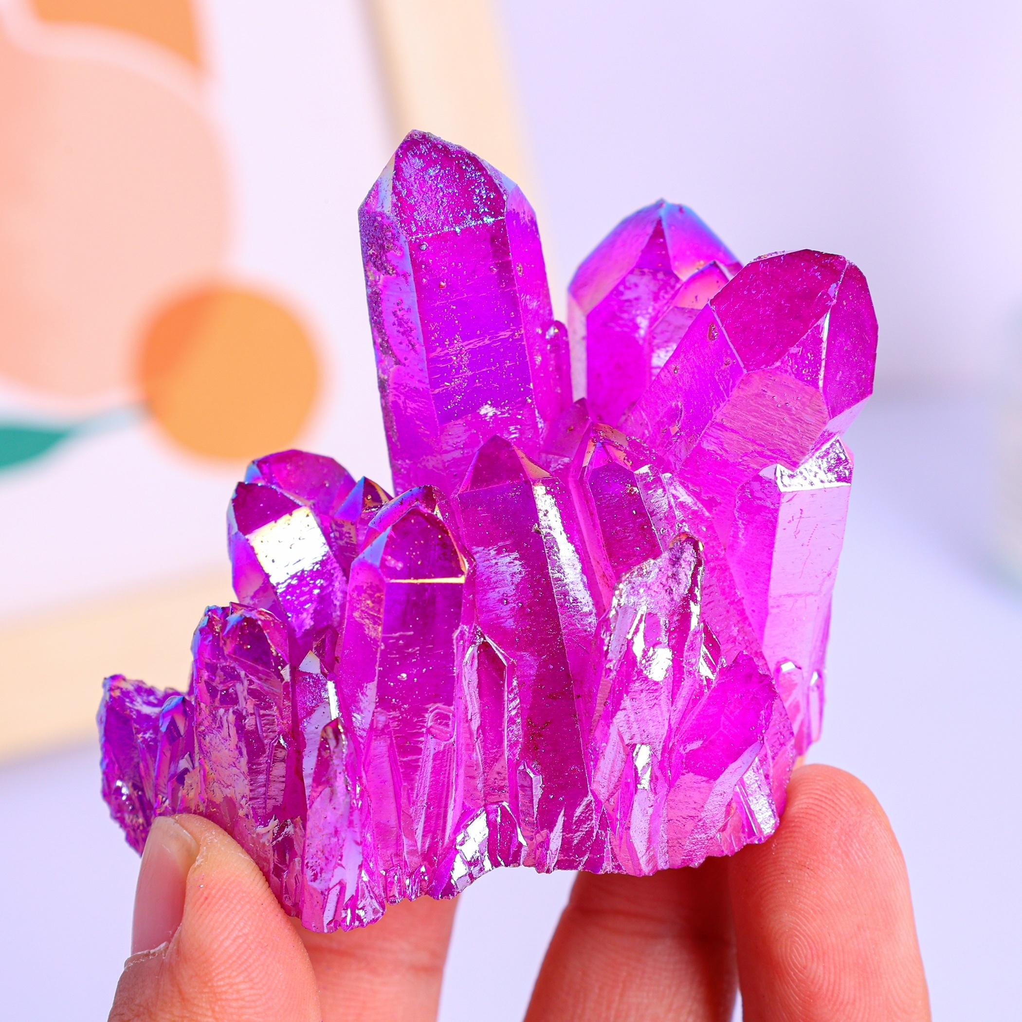 Natural Crystal Cluster Pink S - đánh giá và giá Home Decor Modern Organic