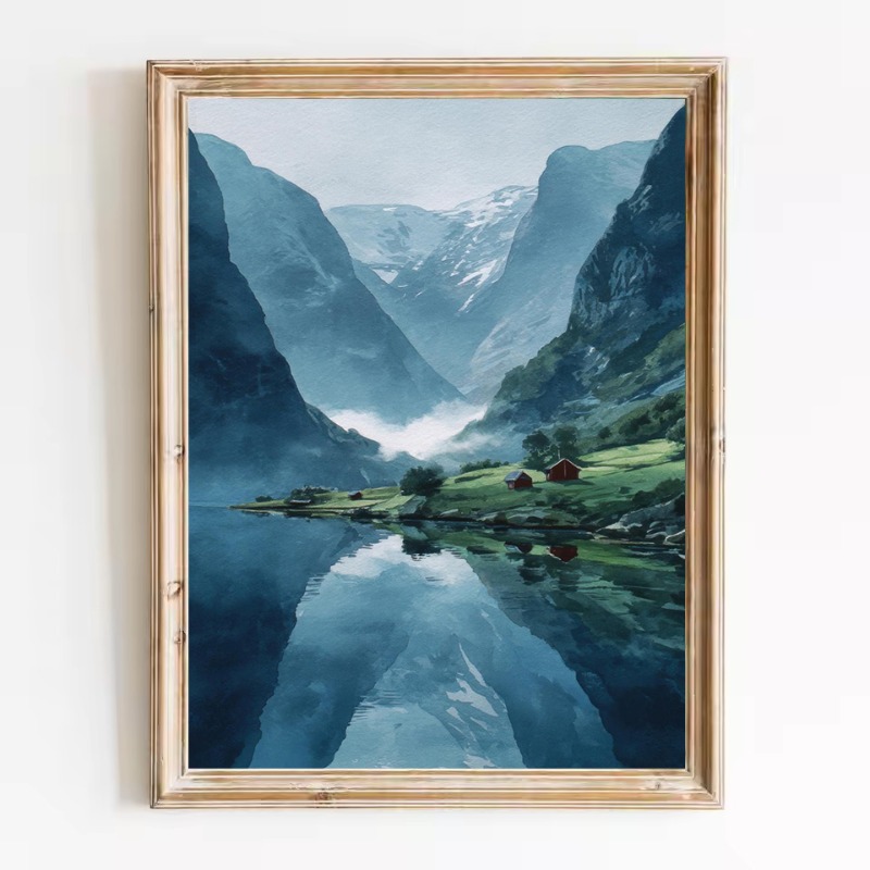 Watercolor World Travel Landsc - đánh giá và giá Home Decor Bali