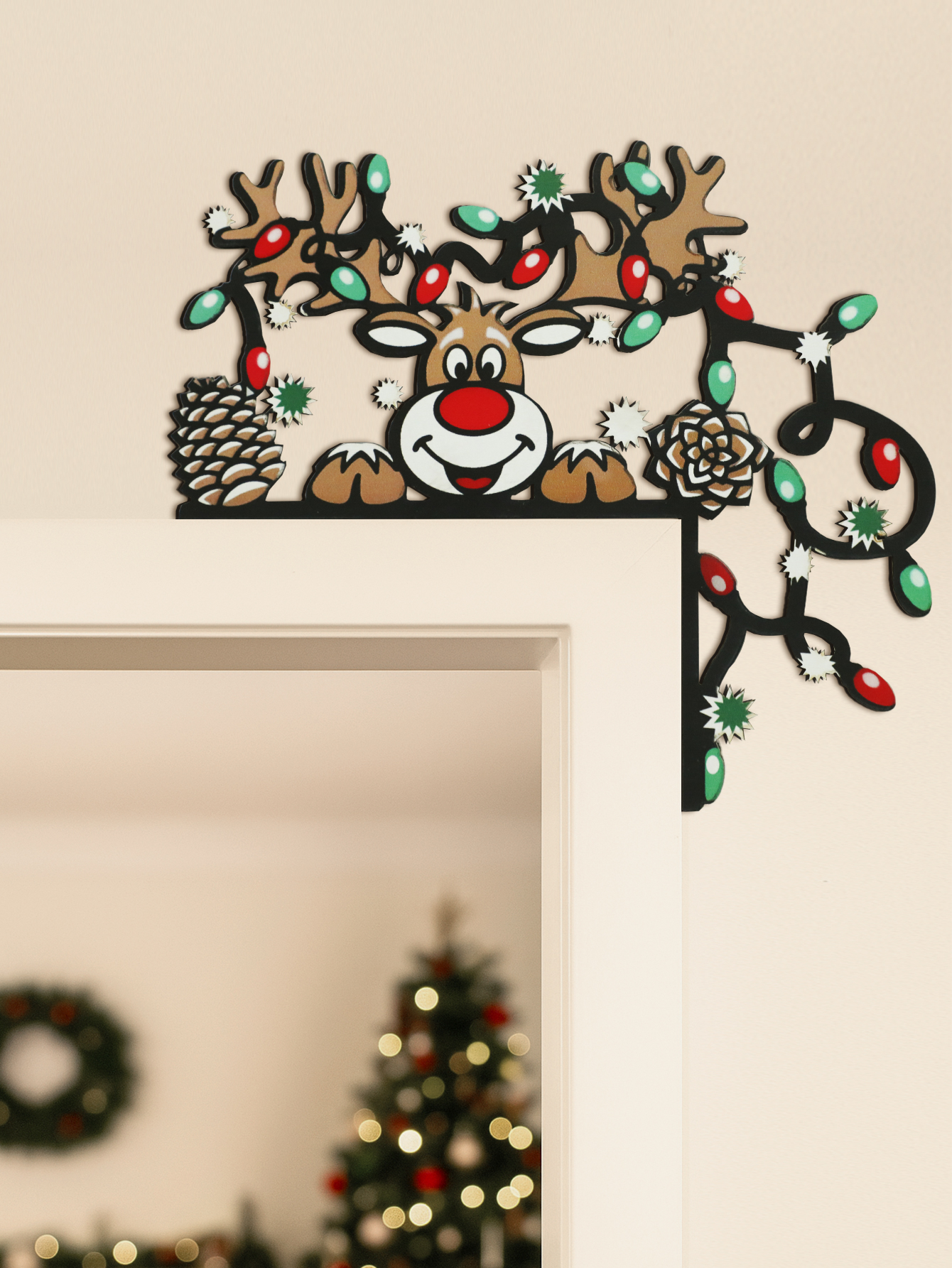 Christmas Reindeer Door Corner - đánh giá và giá Home Decor Wallpaper