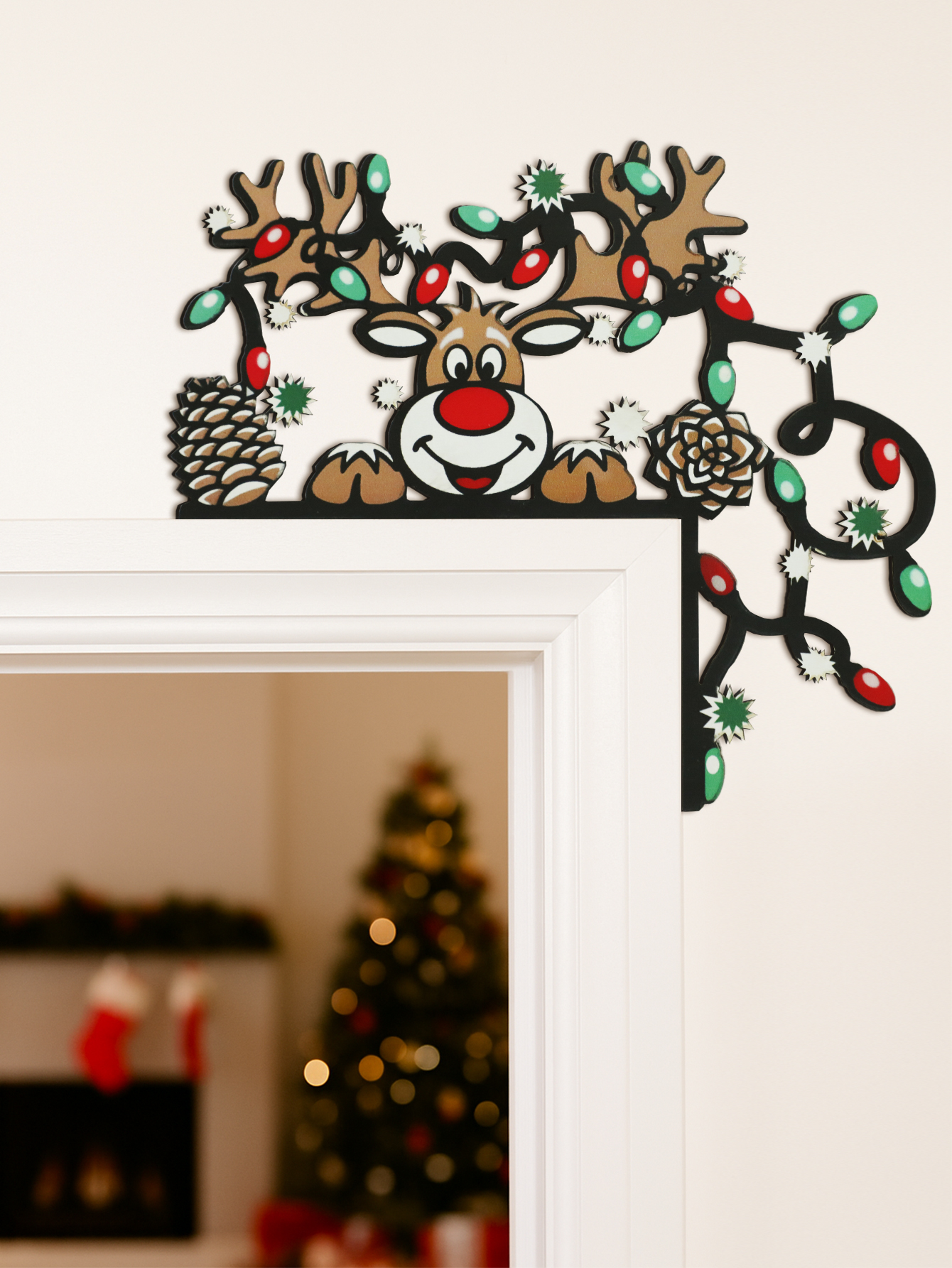 Christmas Reindeer Door Corner - đánh giá và giá Home Decor Wallpaper