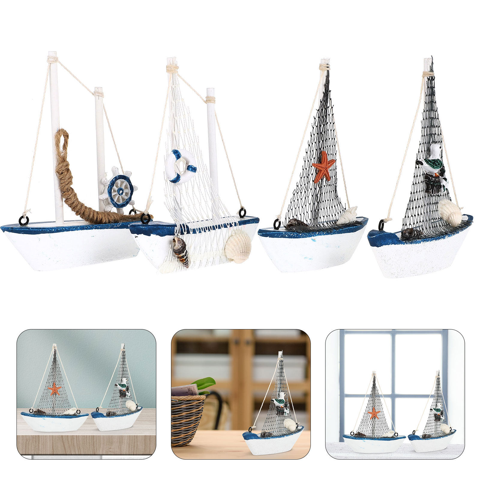 4Pcs Exquisite Sailboat Decora - đánh giá và giá Home Decor Nautical