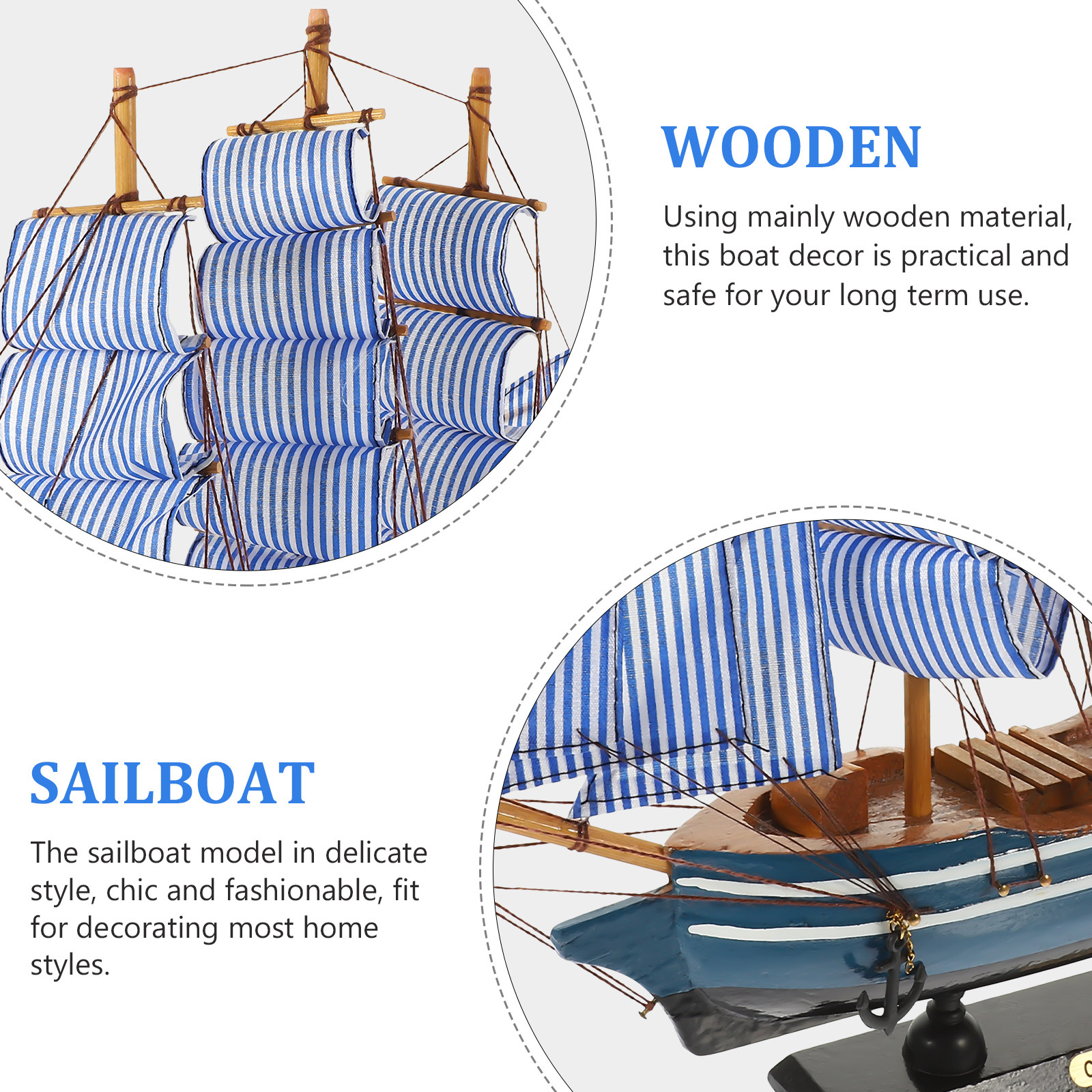 Wooden Sailboat Decorative Sai - đánh giá và giá Home Decor Nautical