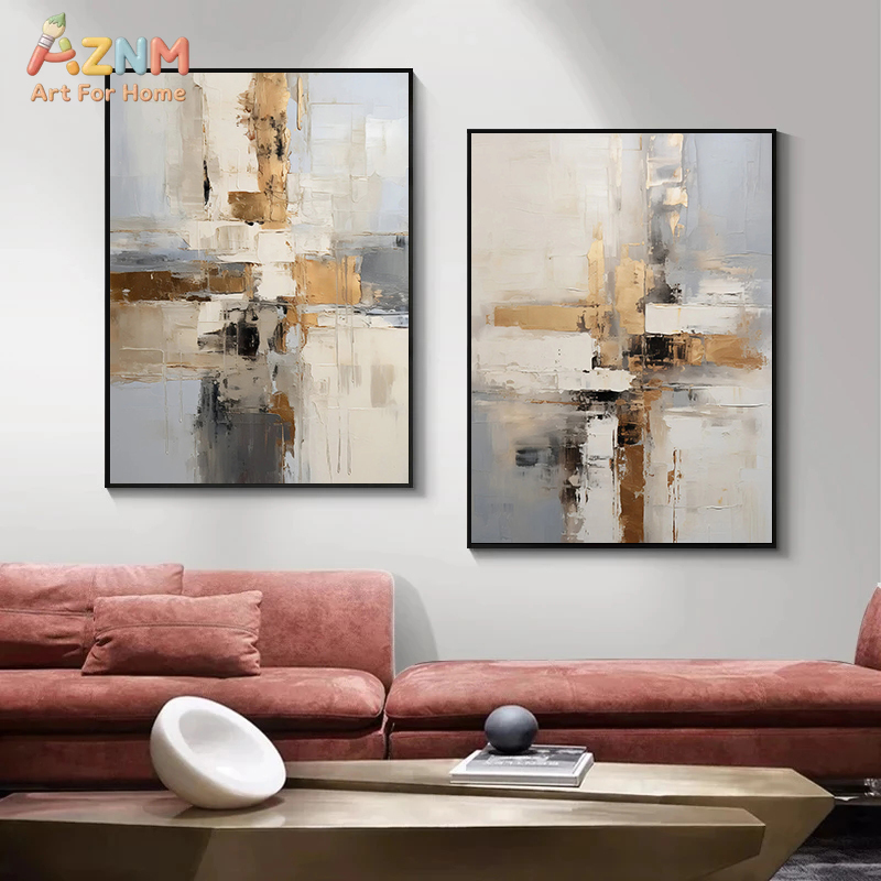 Neutral Landscape Canvas Paint - đánh giá và giá Home Decor Minimal