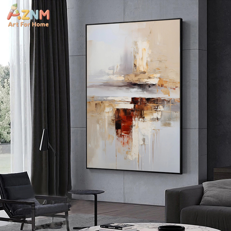 Neutral Landscape Canvas Paint - đánh giá và giá Home Decor Minimal