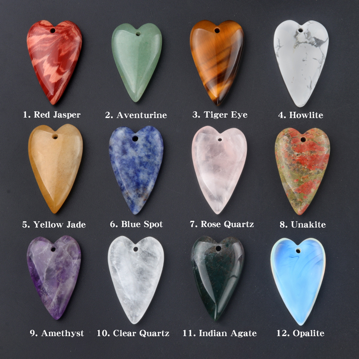 3pcs Peach Heart Natural Stone - đánh giá và giá Home Decor Modern Organic