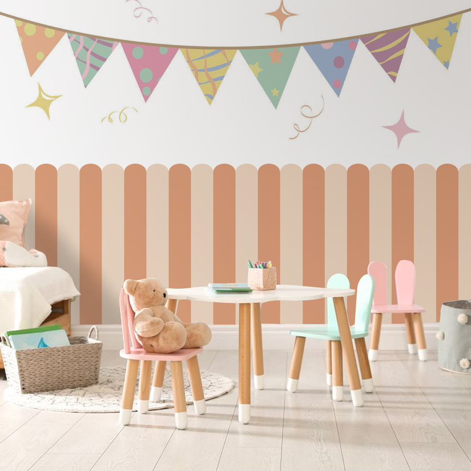 Multicolor Vertical Striped Ar - đánh giá và giá Home Decor Wallpaper